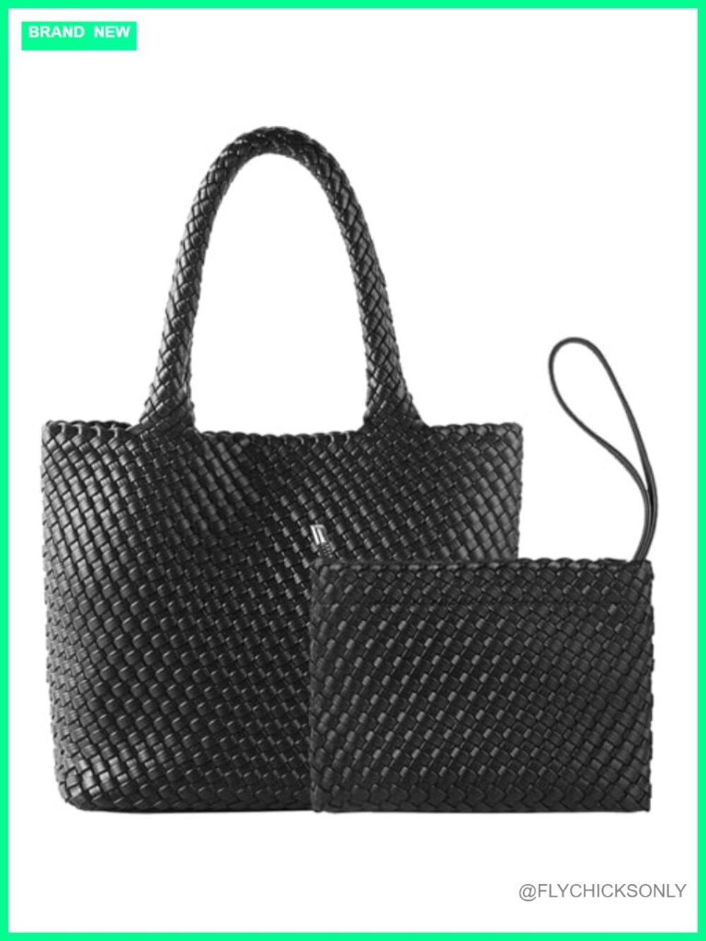 Faux Leather Woven Tote Bag Large Capacity Shoulder Handbag